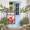 Summer Geranium Welcome Garden Flag Double Sided Summer Bee Red Floral Buffalo Plaid Small Burlap Yard Flag House Seasonal Farmhouse Outside Outdoor Decoration 12.5 x 18 Inch